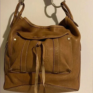 RUEHL no.925 brown distressed leather hobo bag